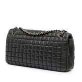 Chocolate Bar Iridescent Calfskin Bubble Flap